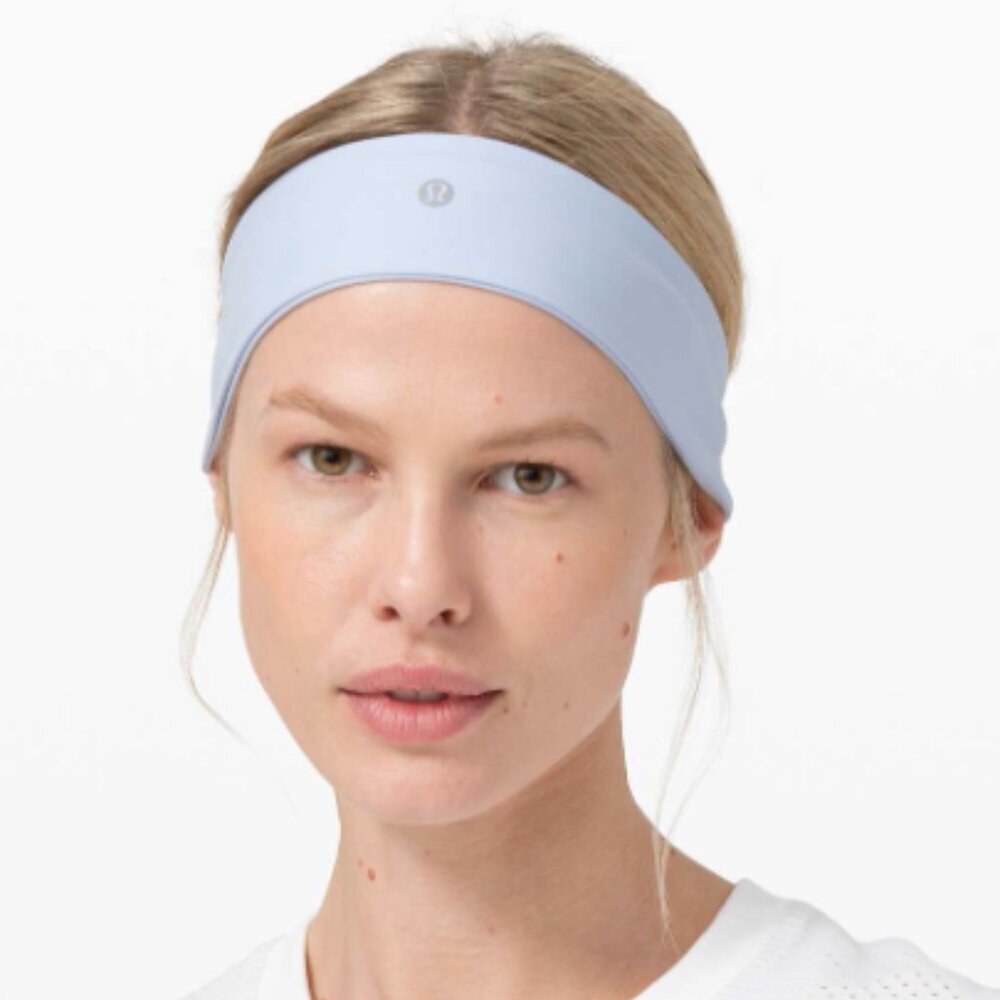 lululemon athletica light blue wide headband